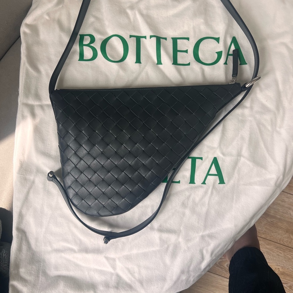 Bottega Veneta Small Slate Woven Leather Crossbody Bag